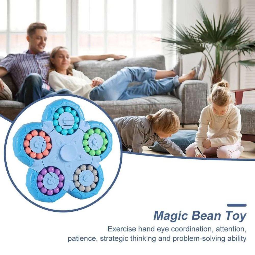 Ten-sided Rotation Spin Bead Puzzles Game 2 In 1 Fingertip Cube Toys   Decompression Toy