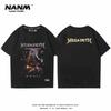 2024 MEGADETH Metal Band Short Sleeve T-shirt Men's and Women's New Summer Cotton Street Rock Trend Print Half Sleeve