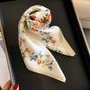 Autumn/Winter New Oil Painting Silk Square Scarf for Women Floral Printed Mulberry Silk Hairband Neckerchief for Women