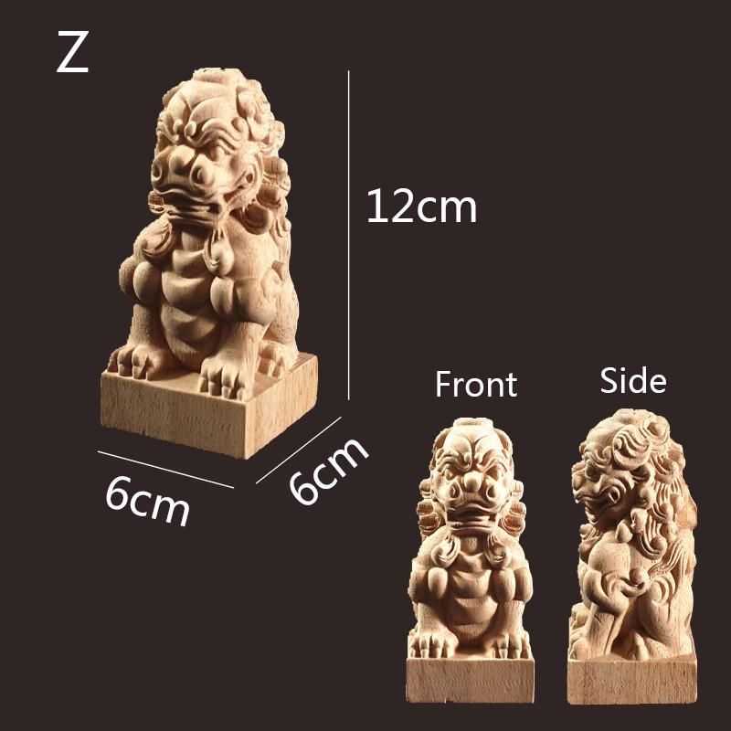 Escultura em madeira Arca Perna Circular Pé de madeira Móveis Bola cilíndrica Aplique Kawaii Decoração de quarto Decoração de escada de leão de madeira