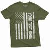 Custom USA Flag Men's T-shirt Add Your Text American Flag Father's Day 4th of July Customizable Tee Shirt for Him Papa Dad Father Tee