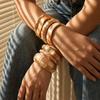 Vintage Geometric Gradient Drip Oil Wide Bangle Bracelet Accessories