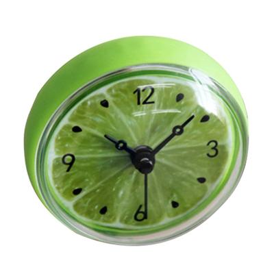 Bathroom Kitchen Waterproof Cup Fruits Lemon Suction Clock Refrigerator Wall