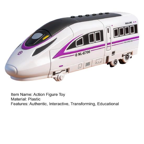 Train Transformer Toy High Speed Rail Robot Transforming Toy Action Figure Model for Kids Boys Girls