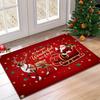 1Pcs Christmas Kitchen Rug, Santa Claus Reindeer Print Floor Mat, Non Slip Washable Carpet, Holiday Decorative Rug for Kitchen Entryway Home Decor