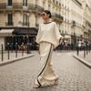 2026 Women's Elegant Casual Batwing Sleeve Top & Wide-Leg Pants Set