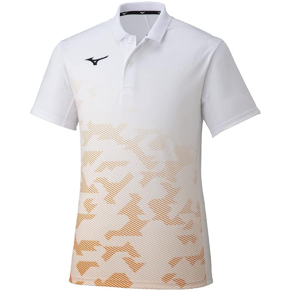 

Mizuno Tennis Collared Game Short Size 62JA1502 Wear, Shirt, Sleeve, Moisture-Wicking, Quick-Drying, White, 2XL, белый