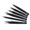 Bent Tip Stainless Steel Precision Tweezers: Fine-Point, Anti-Static Tool for Hair, Acne, Bird's Nest Picking, and Repair.