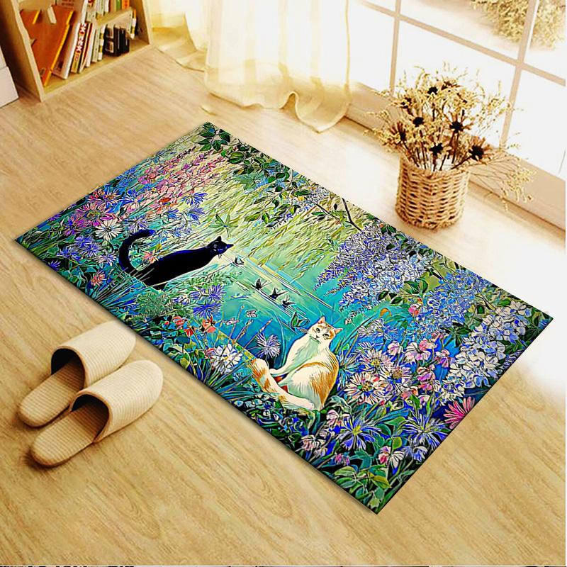 Cute Cat Carpet Rug for Living Room Bedroom Home Sofa Decoration,Kids play Non-slip Floor Mat