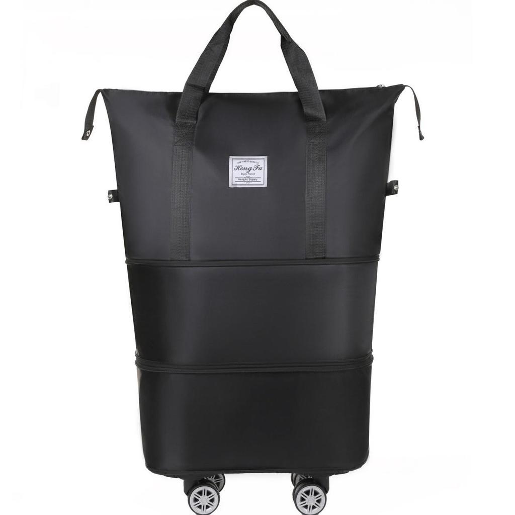 Universal Expandable Double-Layer Travel Bag: Carry-on, Shoulder, Handheld Sports & Yoga Bag with Wheels