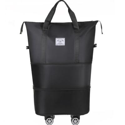 Universal Expandable Double-Layer Travel Bag: Carry-on, Shoulder, Handheld Sports & Yoga Bag with Wheels