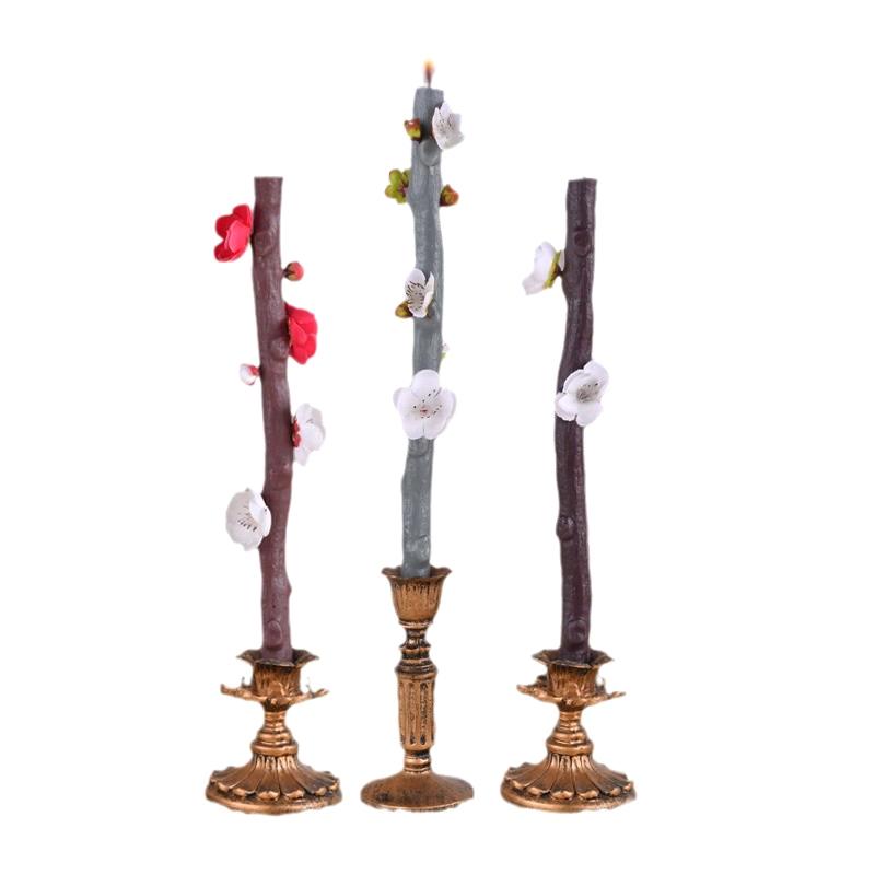 2PCS Simulated Tree Branch Shaped Silicone Molds Holiday Atmosphere Candle Molds Cake Molds Aromatherapy Candle Molds