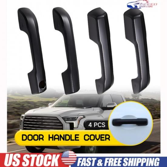 Matte Black Door Exterior Handle Cover Trim Set 4PCS For Toyota Tundra -2024