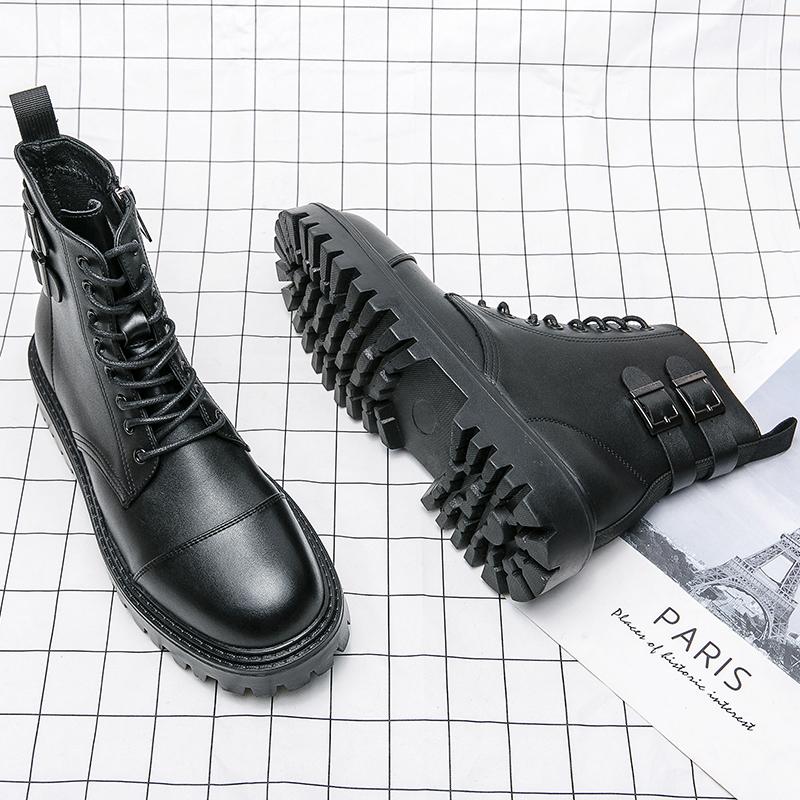 Fashion Men Boots Brown Zipper Ankle Boots Black Motorcycle Boots Handmade Shoes for Men with  Sapato Masculino