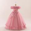 Girl's One-Shoulder Tulle Princess Dress for Formal Events