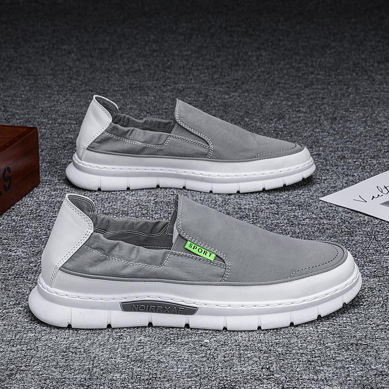 

Мужские повседневные мокасины, летняя мода, тканая ткань, дышащая обувь без застежек, высокое качество, мягкая, удобная, универсальная обувь 785р 44 серый