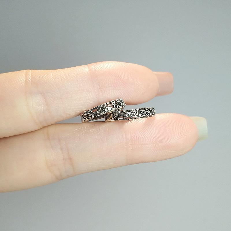 Retro Three-Dimensional Hollow Earrings, Personalized Ns Trendy Design, Advanced Sense Pattern Plain Ring Earrings, Unisex