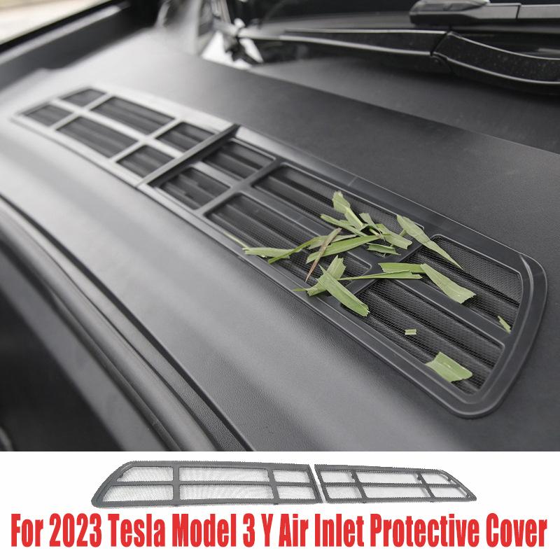 For 19-23 Tesla Model Y Air Inlet Protective Cover Insect-proof Net Front Air-conditioning Intake Grille Clean Car Accessories