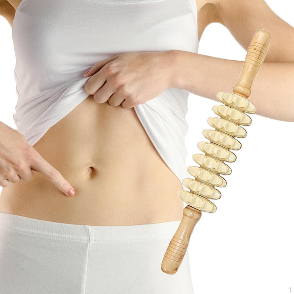 Wooden Muscle Relaxation Wolf Tooth Massage Roller Fitness Meridian Yoga Stick Slimming Legs Cervical Spine Rolling Massage Stick