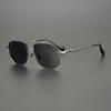 Japaneses Retro Double Beam Polarized Sunglasses Men Women Big Square Sun Glasses Titanium Eyeglass Protection Eyewear Spectacle