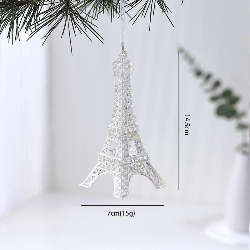 Transparent Colorful Christmas Pendant Acrylic Crystal Pendant Christmas Decorations Drop Ornaments Festive/Party Supplies