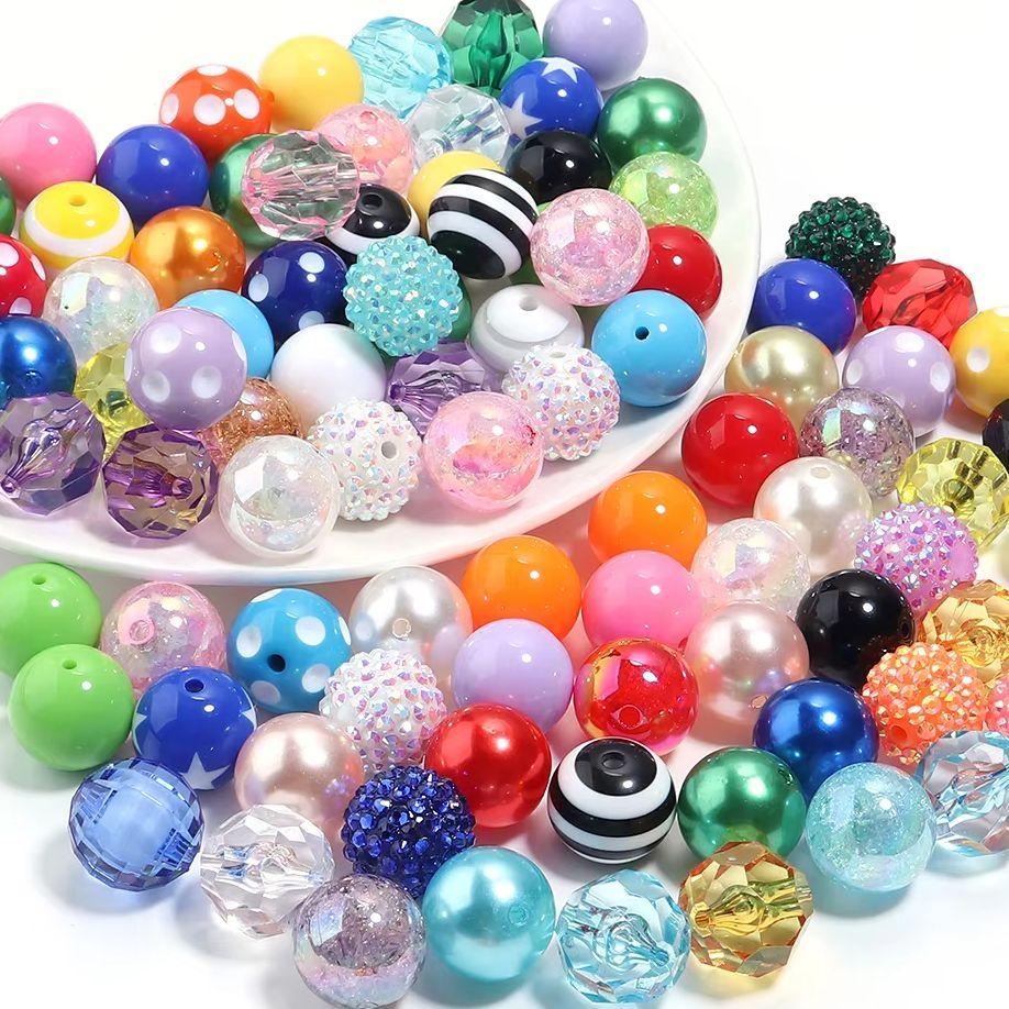 12pcs 20mm Mix Style Acrylic Beads Imitation Pearl Beads Round Spacer Beads For Jewelry Making DIY Crafts Pen Beads Accessories