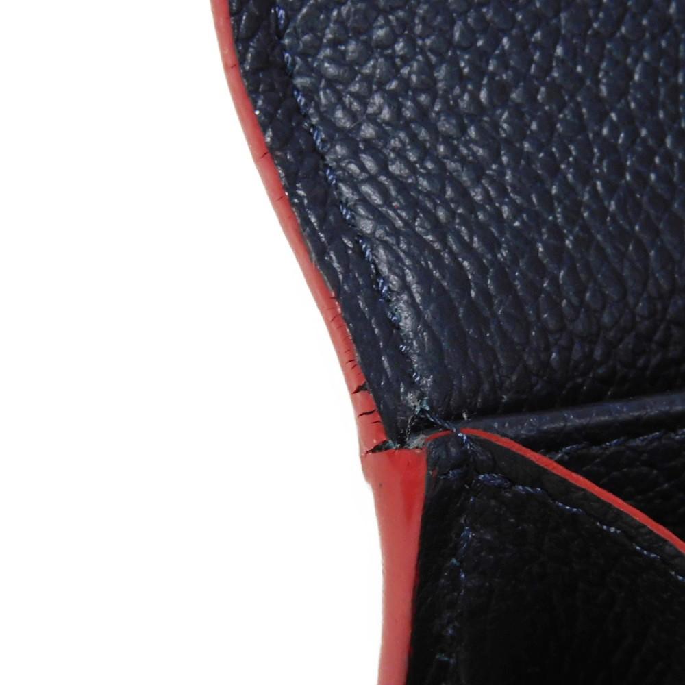 Used 12564 Portefeiulle Pont Neuf M62127 7940 LV logo flower navy red Monogram Empreinte Marine Rouge unisex from Japan