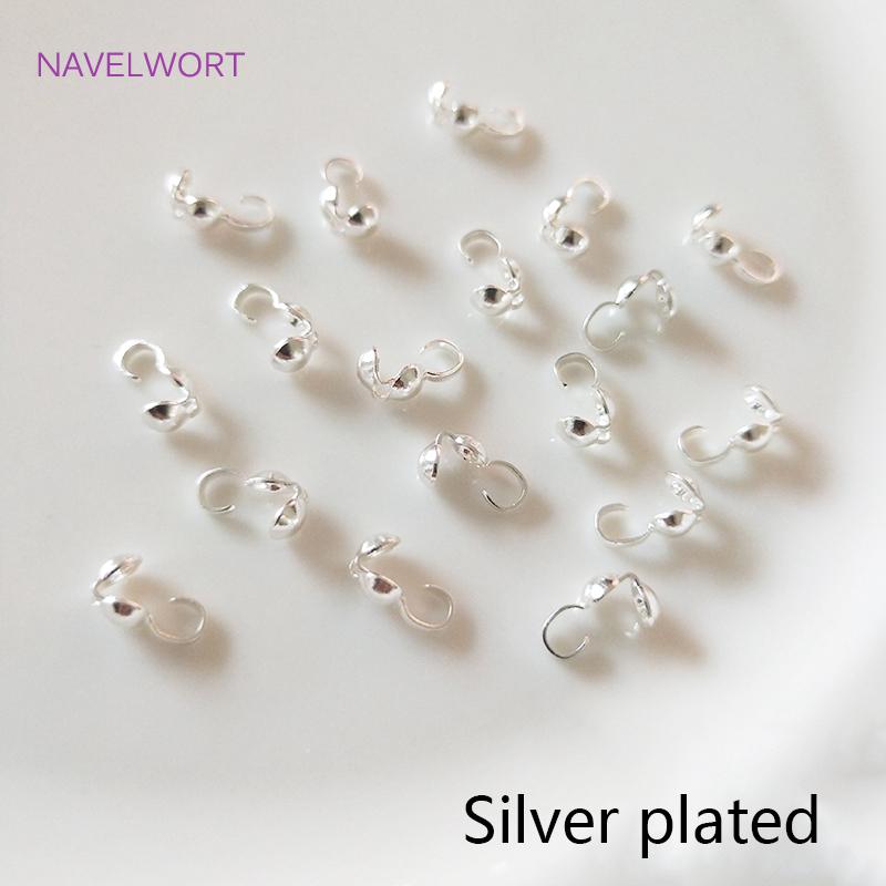 Jewellery Making Supplies Findings Thickened 14k/18k Real Gold Plating 4MM Double-Cup Bead Tip Crimp Cover for DIY