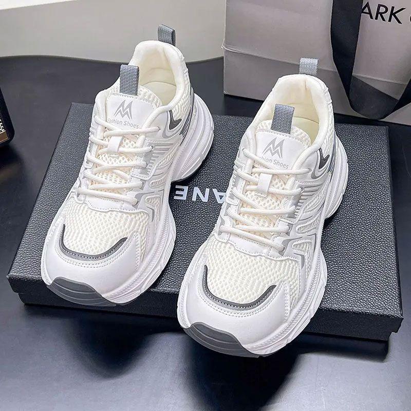 Mesh Daddy Shoes Women's 2025 New Autumn Versatile Breathable Lightweight Height Increasing Ultra-fire Platform Casual Sports Shoes