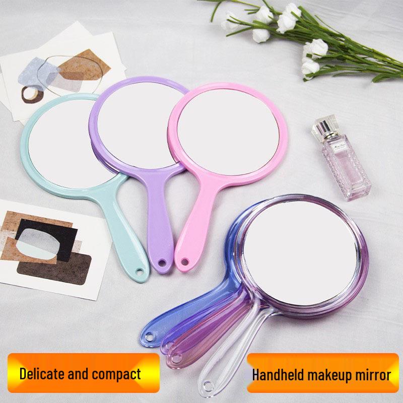 Portable Double-Sided Makeup Mirror with Magnifying Side and Printed Logo