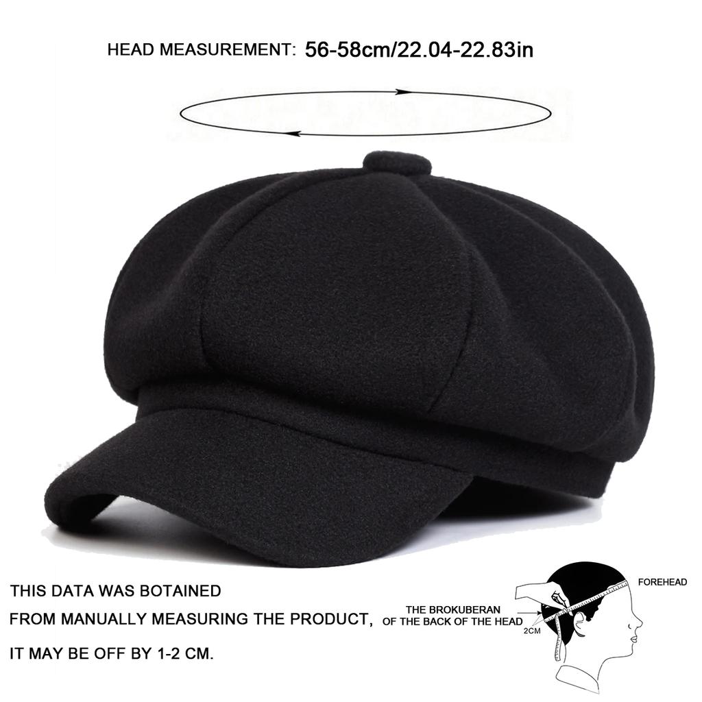 Woolen Solid Color Beret Fashion Outdoor Cotton Hat Autumn and Winter Windproof Hats Men's and Women's Universal Caps