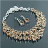 Morganite Oval Shape Gemstone Jewelry Set Handmade Beautiful Necklace Earrings