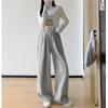 Sweatpants women's spring, autumn and winter new high-waisted loose wide-leg pants, thin and versatile straight casual pants