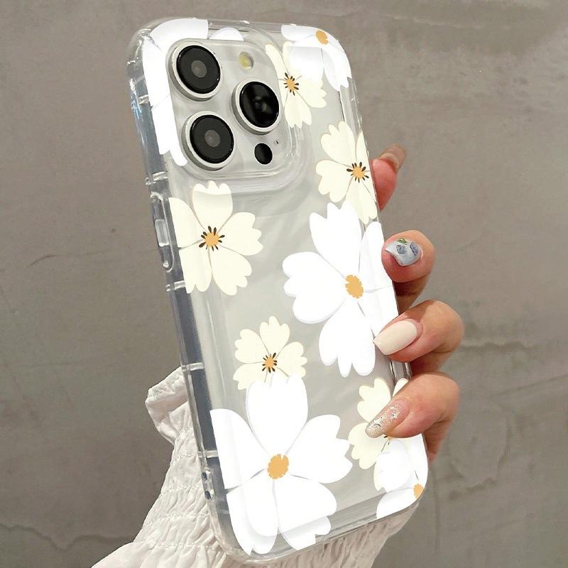 Fresh Little White Flower Is Suitable for iPhone12promax Apple 11 Mobile Phone Case XR/XS Anti-drop 13/14 Silicone 15.