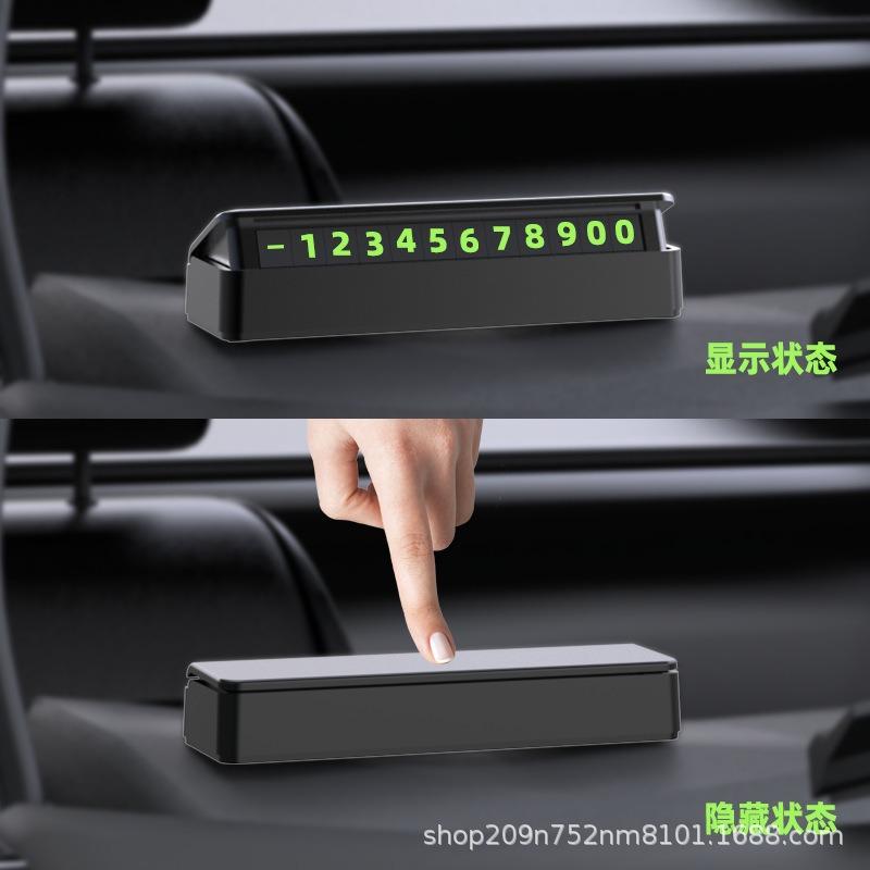 Hidden Luminous Temporary Parking Number Plate Car Interior Accessory