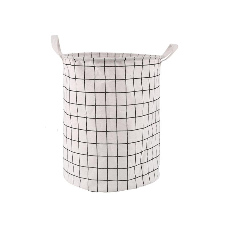 

Stylish Decorative Foldable Hamper with Grid Designs for Home Laundry Storage and Organization Needs S белый