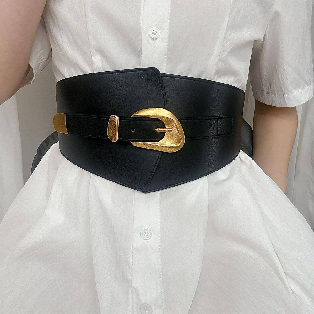 Solid Color Wide Cummerbunds Elastic Western Cowboy Belt Elegant Wide Belt  Dress