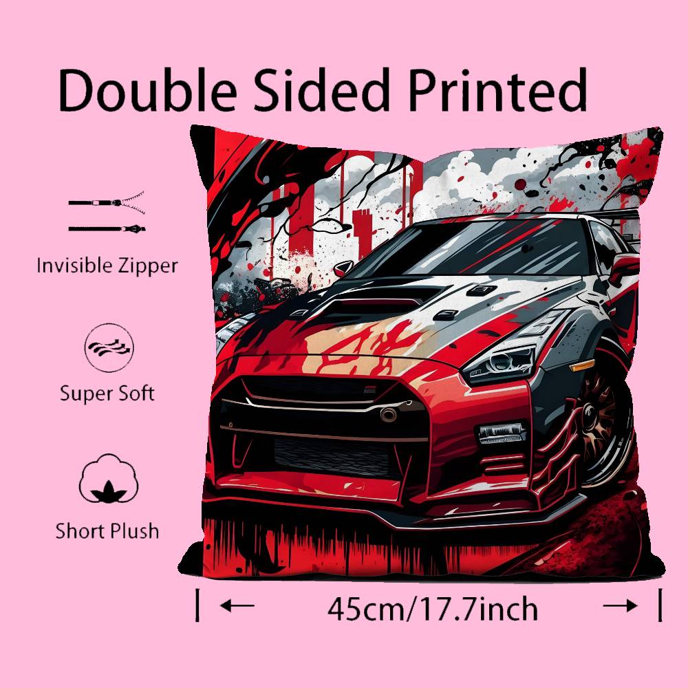 Fortgeschrittene Sport GTR Rennwagen Kissenbezug Musterdruck Kissenbezug Wohnzimmer Sofa Kissenbezug Schlafzimmer Raumdekor