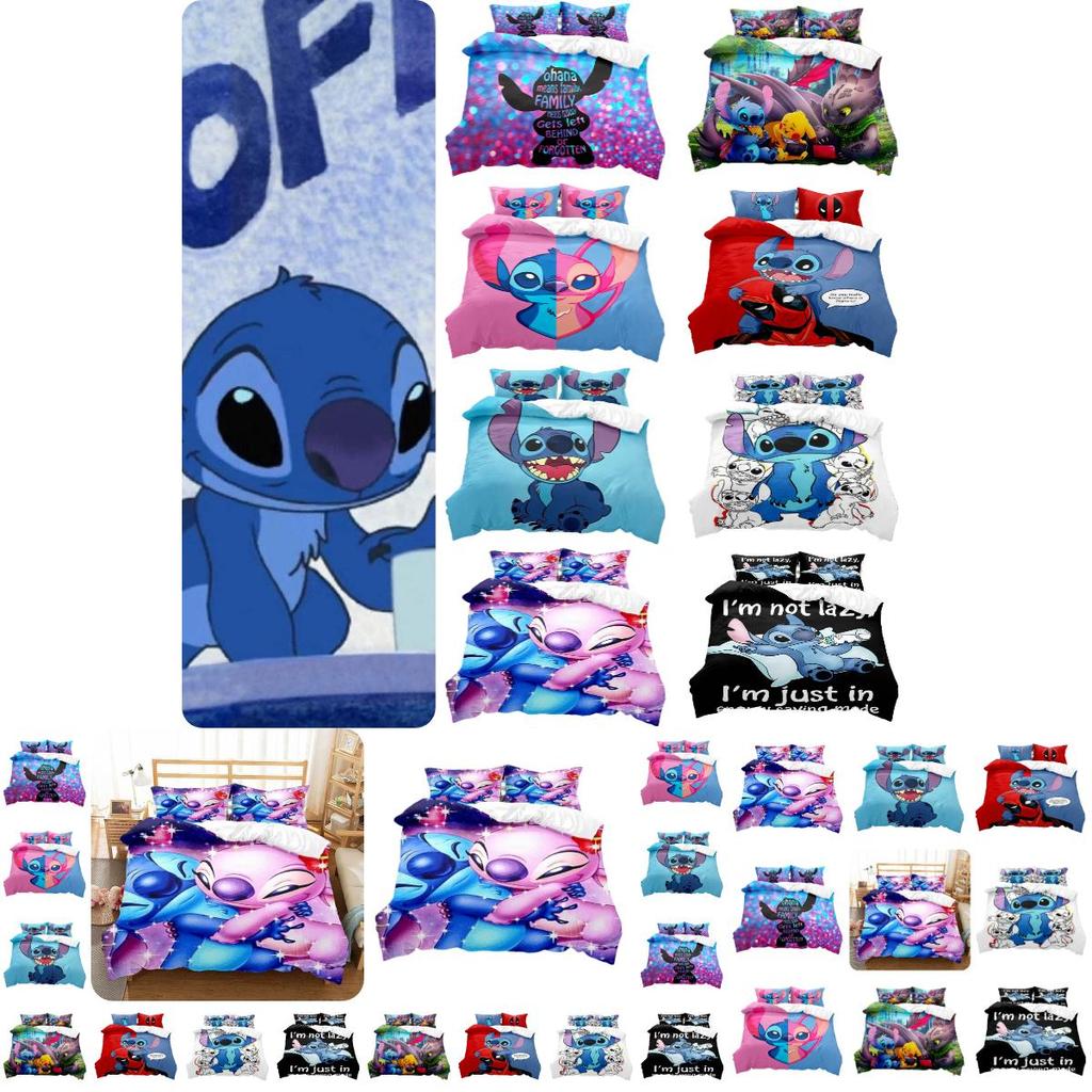 Stitch Series Digital Print Bedding Set Two Or Three Pieces Modern And Simple Style