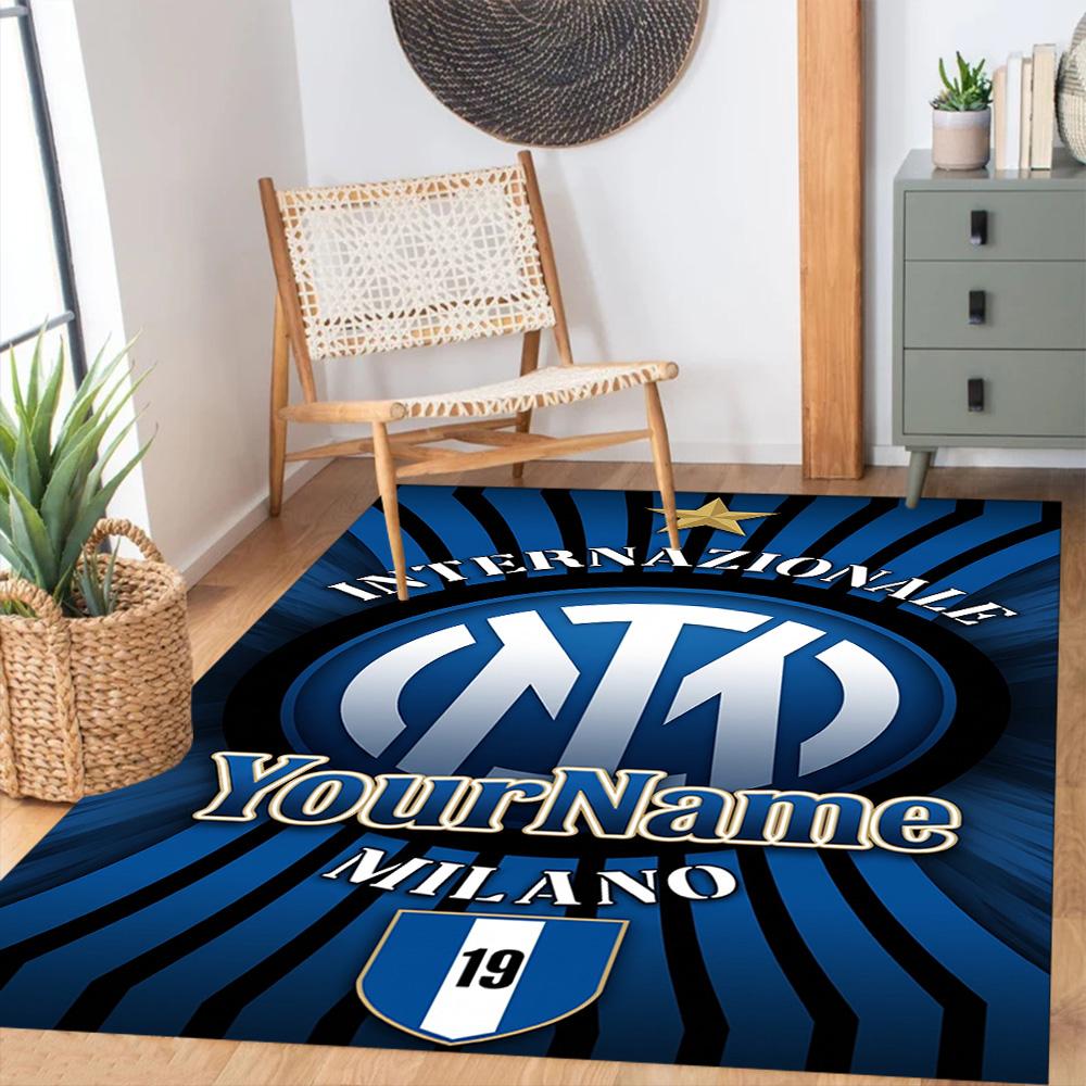 Inter Milan Customized Name Area Rug Perfect for Living Rooms Decorate room Playrooms Balcony Anti-slip Rug Anime Office Decor Spiritual Gift
