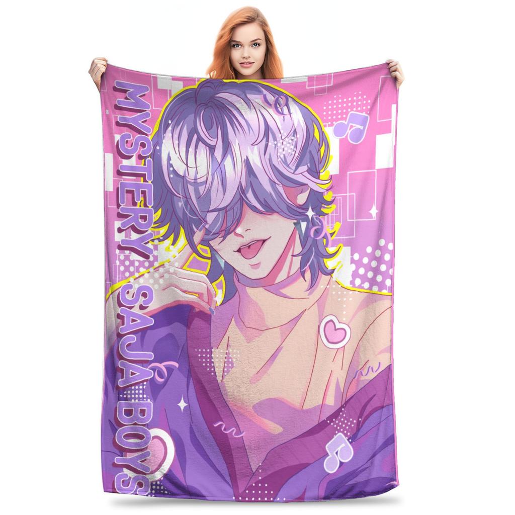 Kpop Demon Hunters Saja Boys Mystery Blanket  Warm Soft Pattern Plush Throw Blanket For Girls Boys Flannel Bedspread Bed Cover