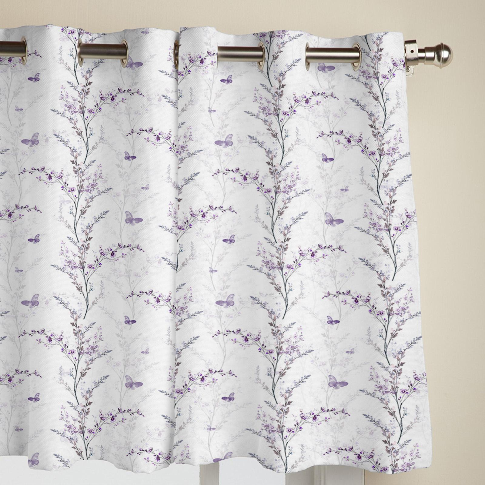 Фиолетовые цветы лист бабочка шторы для спальни гостиной оконные шторы жалюзи кухня — фото 5