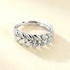925 Silver Leaf Engagement Rings For Women Stackable Adjustable Ring Wedding Chrome Jewelry Jewellery Prevent Allergy