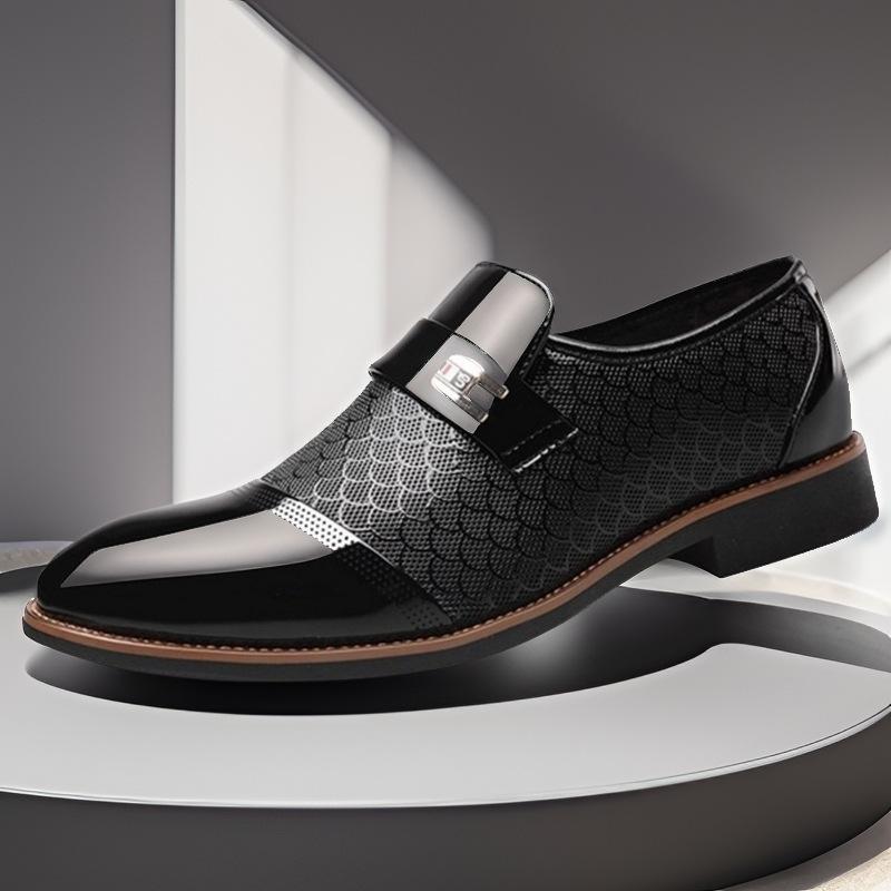 Klassische Herrenschuhe Business-Kleiderschuhe Büro Rutschfeste Lederschuhe Slipper Hochzeit Formal Oxfords PU-Leder Arbeitsschuhe Loafer