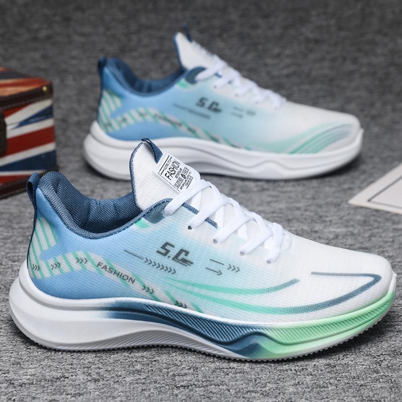 Spring Running Shoes Men's Thin Sneakers Platform Tide Shoes Travel Shoes Breathable Ice Silk Mesh Shoes