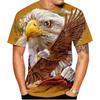 Fashion Wings Flying Eagle 3D Printed Pattern Tees Men's Trend Short Sleeve Casual T-shirt Top
