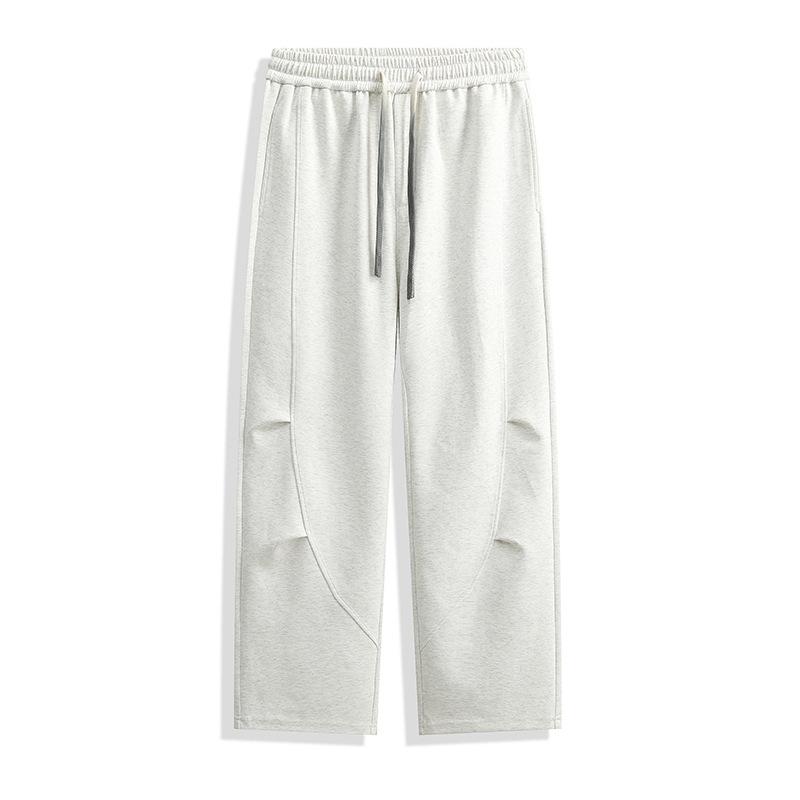 Spring and autumn new men's casual pants loose and versatile solid color wide-leg pants straight casual sports trousers