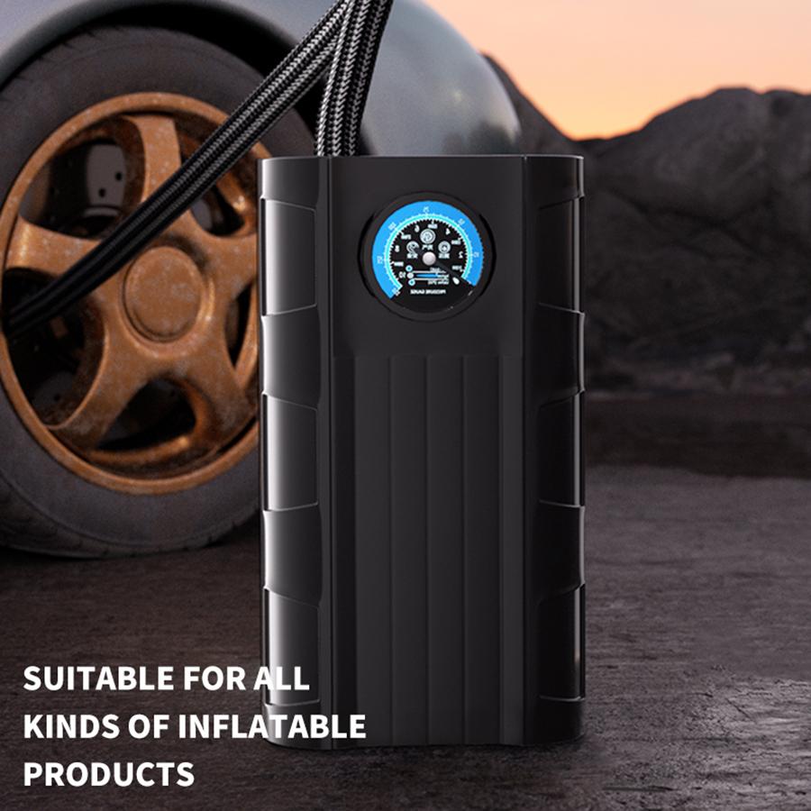 Car Tire Inflator Portable Air Compressor Compact with Pressure Gauge Low Voice Strong Power