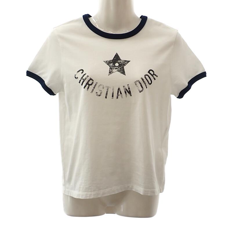 Dior 543T07A4537_X0883 XS Short Sleeve T-shirt white/Navy Women