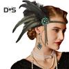 1920s Jewelry Set Headband Gloves Earrings Set Sparkling Earrings Headwear with Sequins Beads Role-Playing Accessories